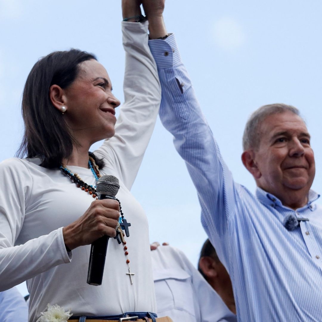 Maria Corina Machado y el candidato opositor Edmundo González Urrutia