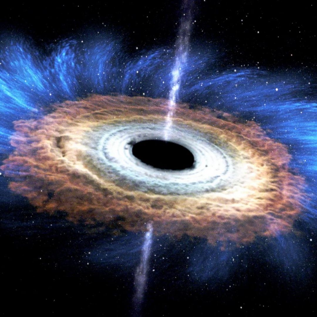 Agujero negro supermasivo en el centro de una galaxia