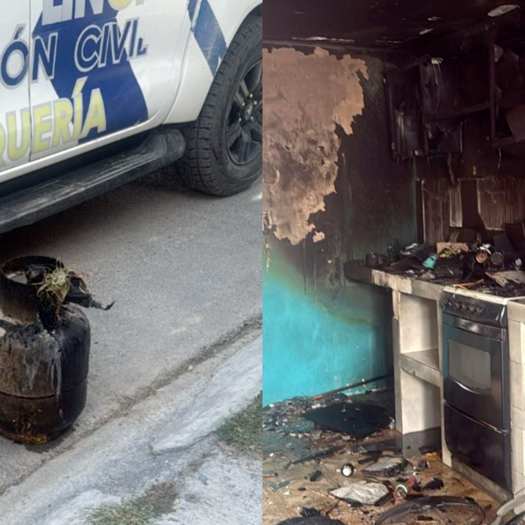 Tanque de gas explota e incendia vivienda en Pesquería