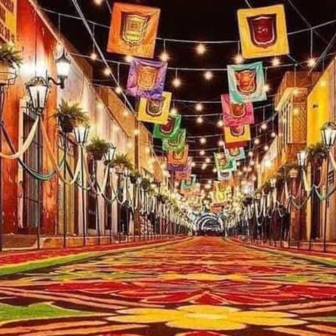 Cuando Es La Noche que Nadie Duerme 2025 en Huamantla Tlaxcala Tapetes Monumentales de Aserrín