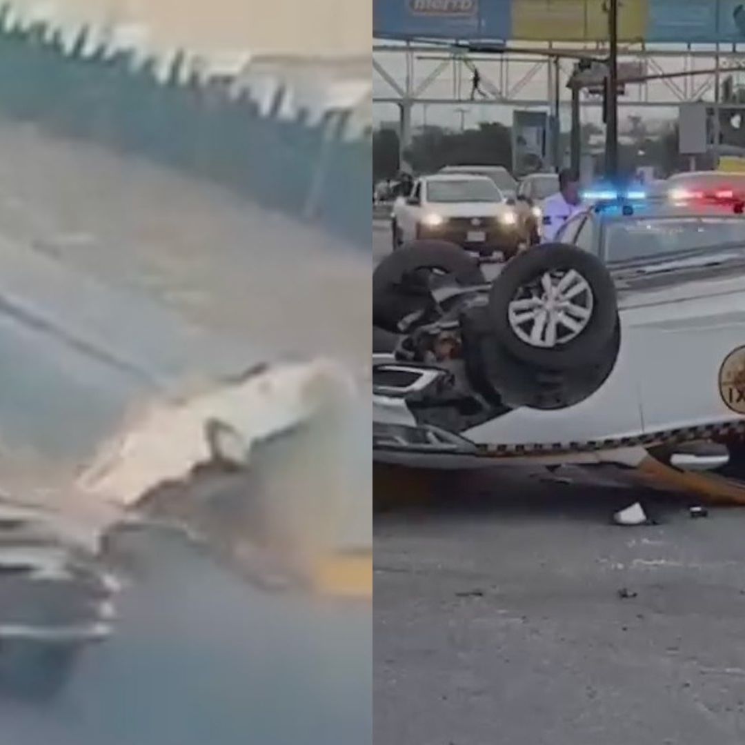 Cámaras de C4 captan choque y volcadura en carretera a Saltillo