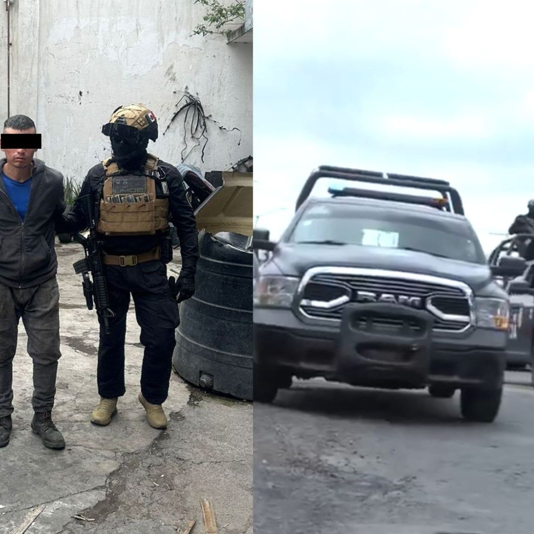 Policías detienen a un hombre durante un operativo.