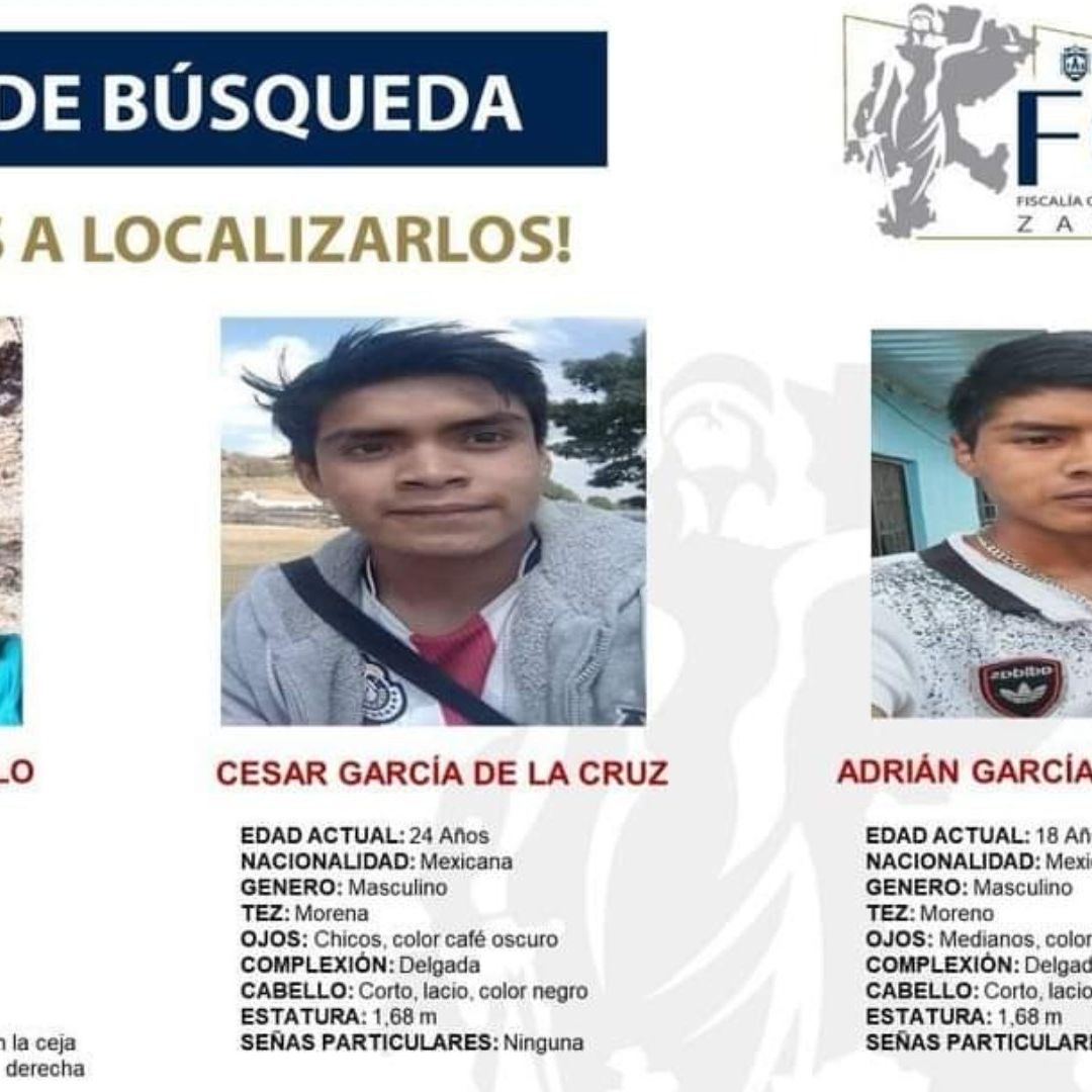 Padre e hijos desaparecidos en Zacatecas y originarios de Jalisco