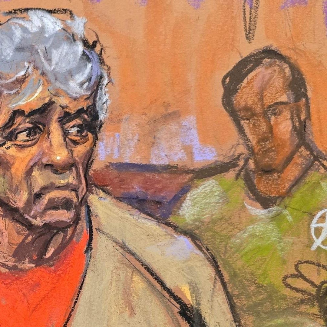 dibujo de una audiencia de Rafael Caro Quintero