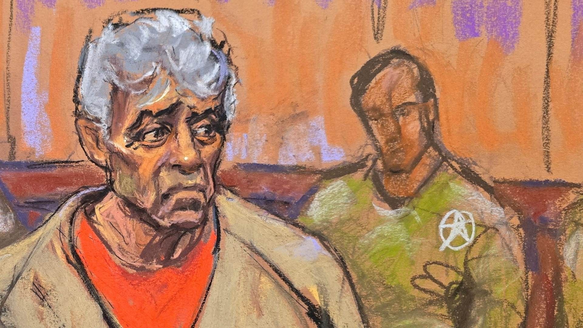 dibujo de una audiencia de Rafael Caro Quintero