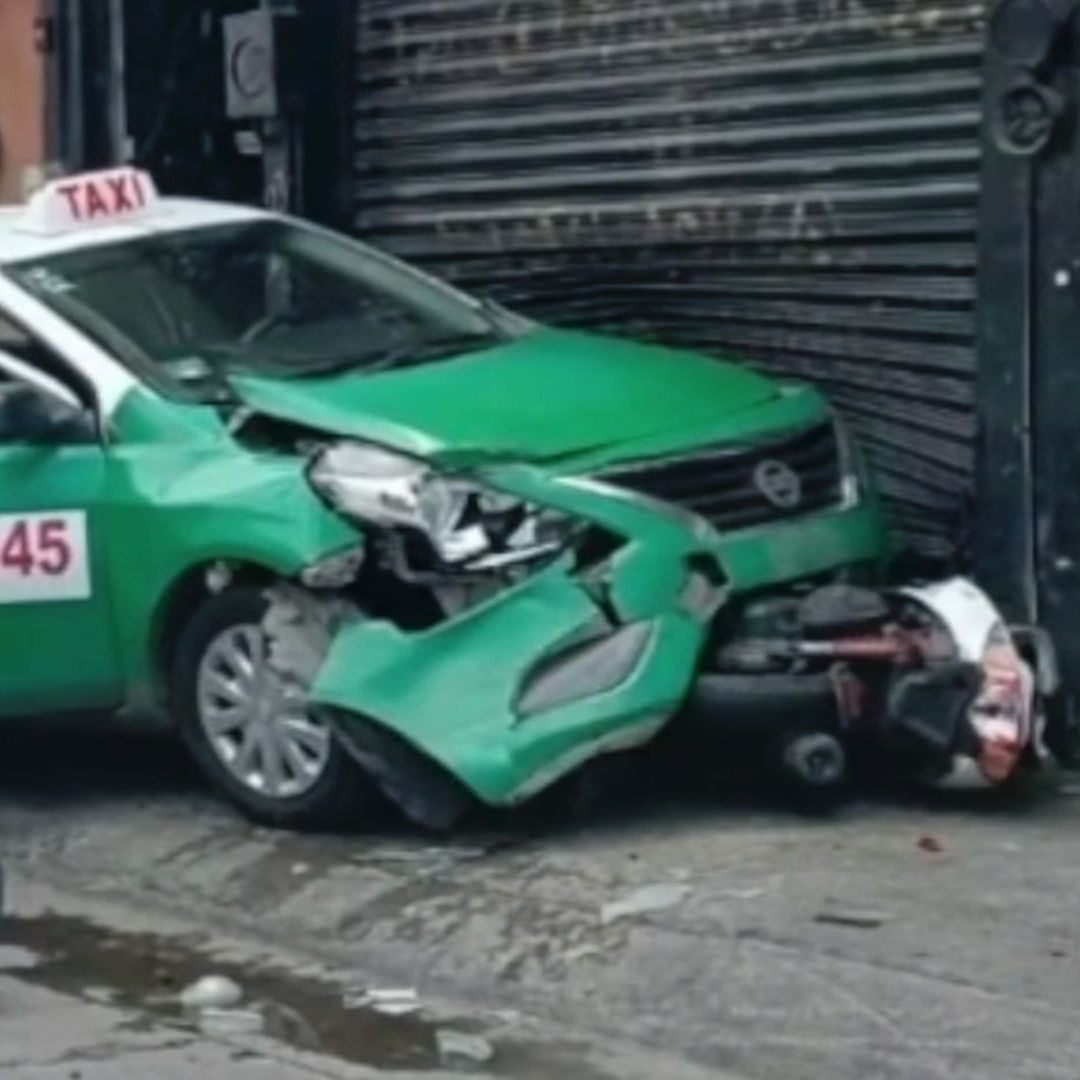 Taxista Sufre Preinfarto al Volante Choca Contra una Moto en Moroleón Guanajuato