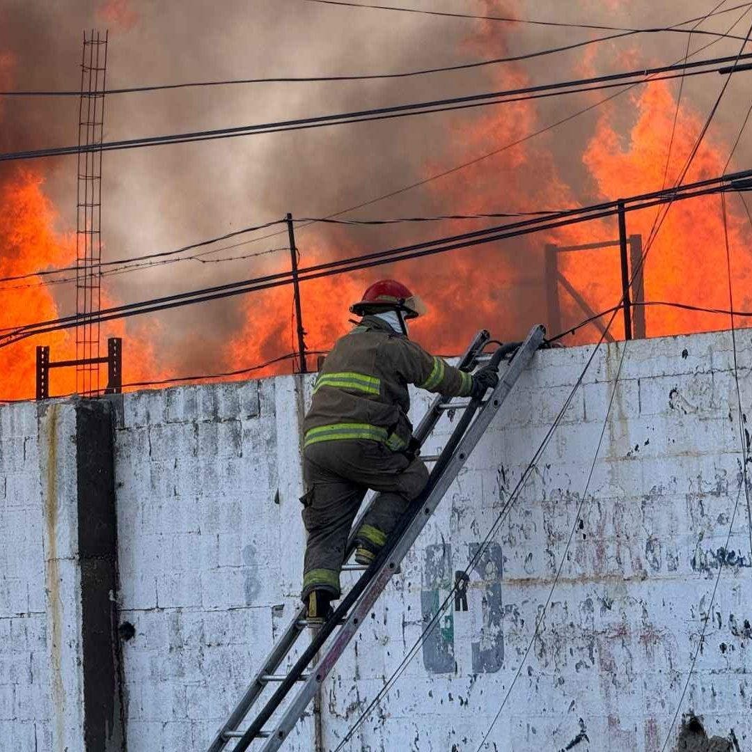 Incendio Consume Tarimera en la Colonia El Granjero de Ciudad Juárez