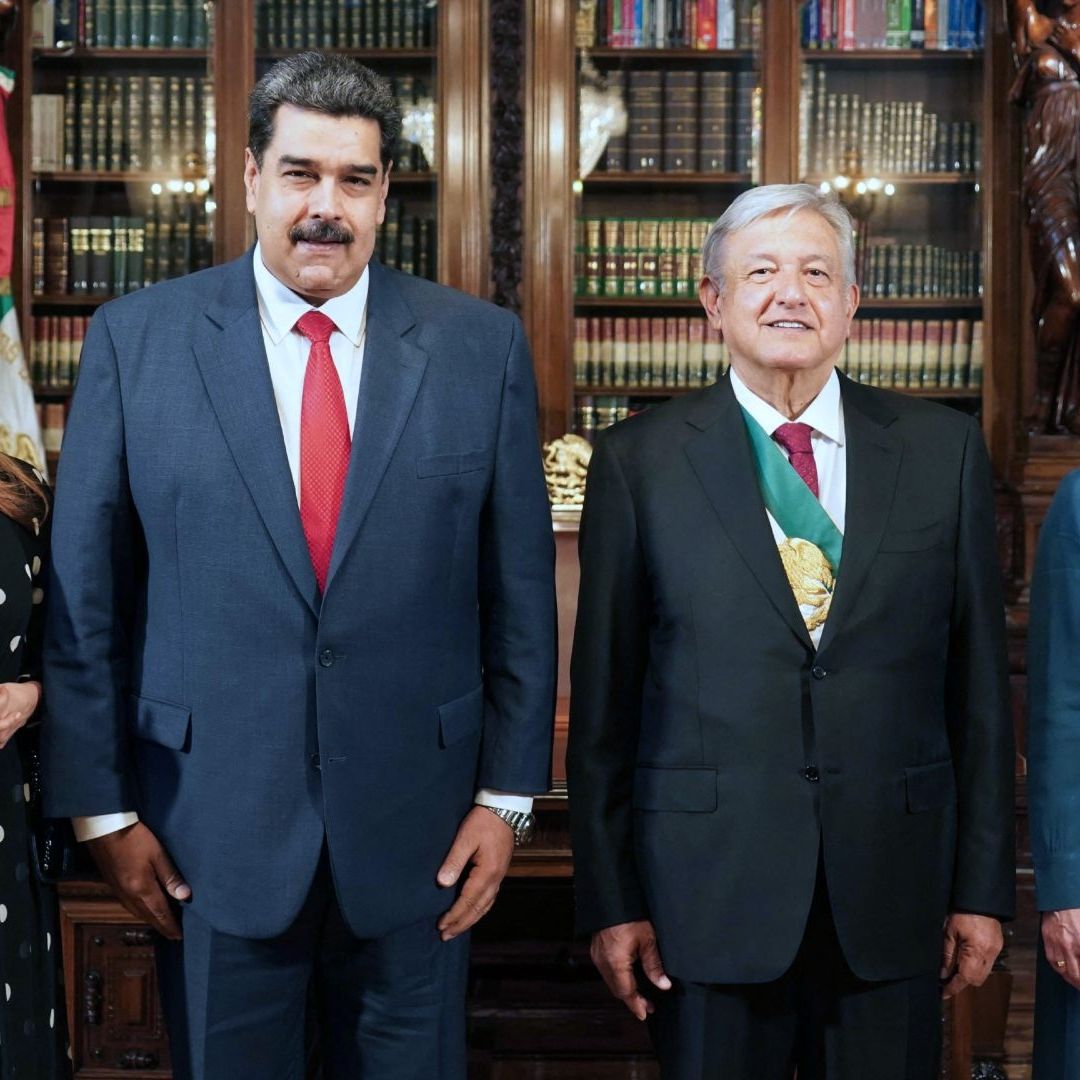 Nicolás Maduro quiere explicar a López Obrador la situación difícil por la que atraviesa Venezuela. Foto AFP