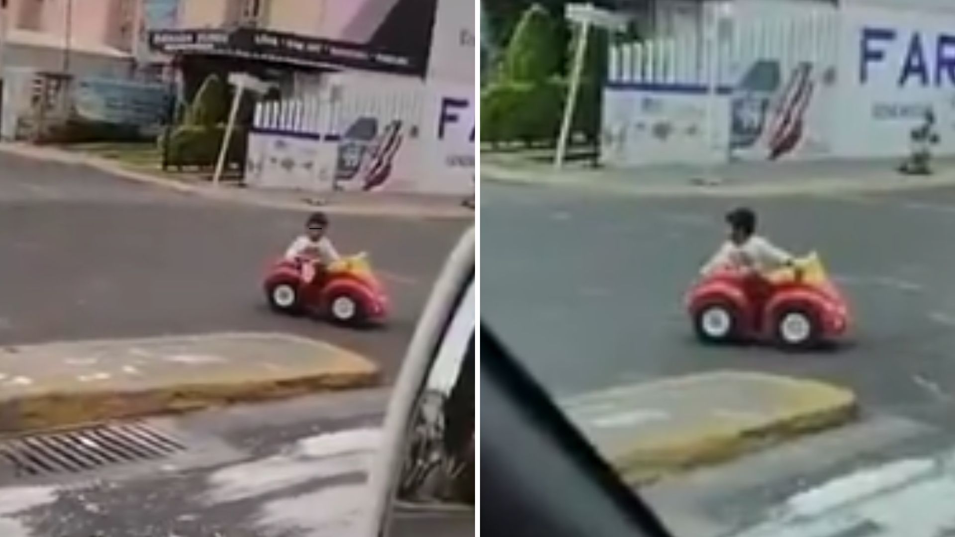 Video: Captan a Niño en Carrito de Juguete en Pleno Tráfico de Coacalco
