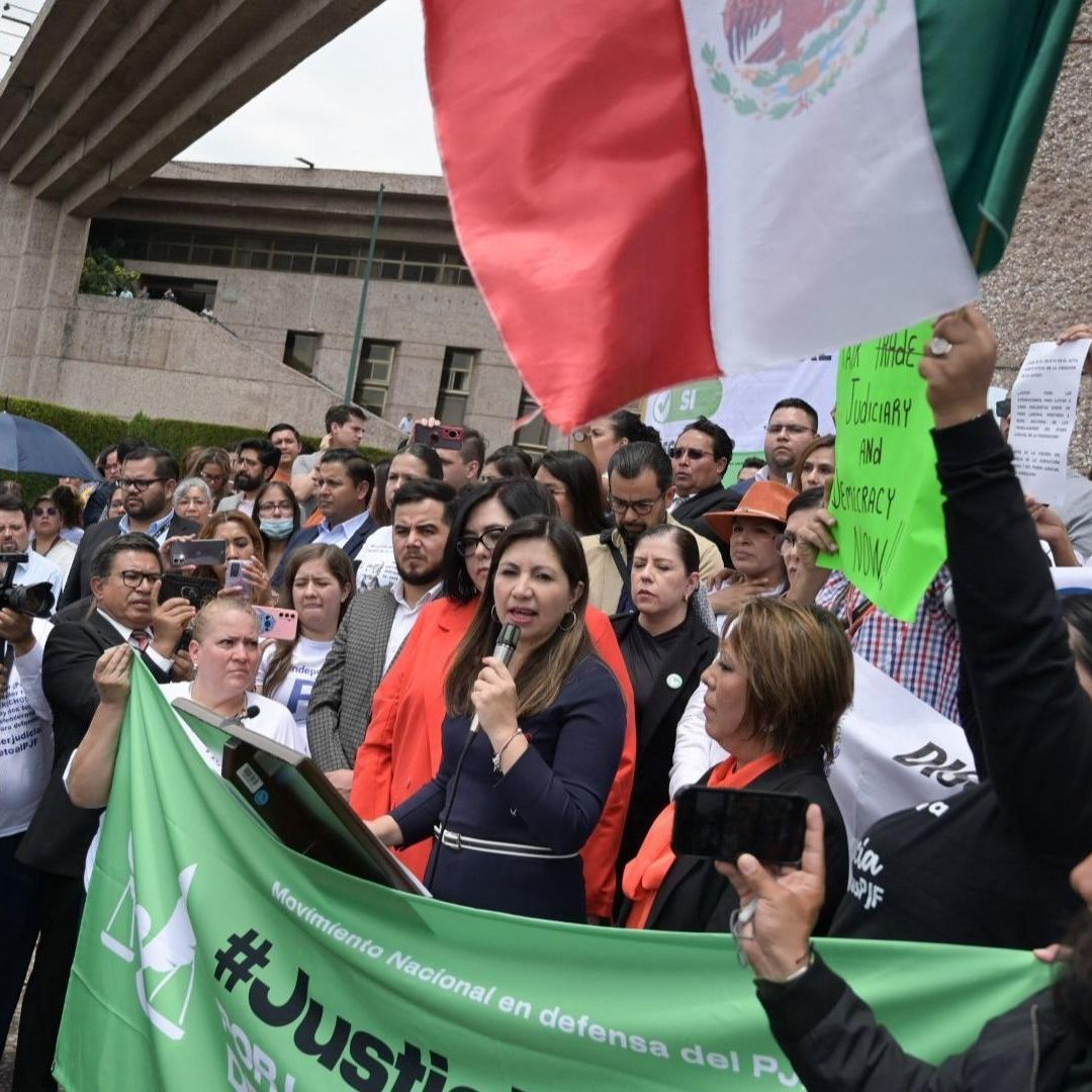 La jueza Juana Fuentes Velázquez anuncia acciones en oposición a la Reforma al Poder Judicial. Foto: Cuartoscuro