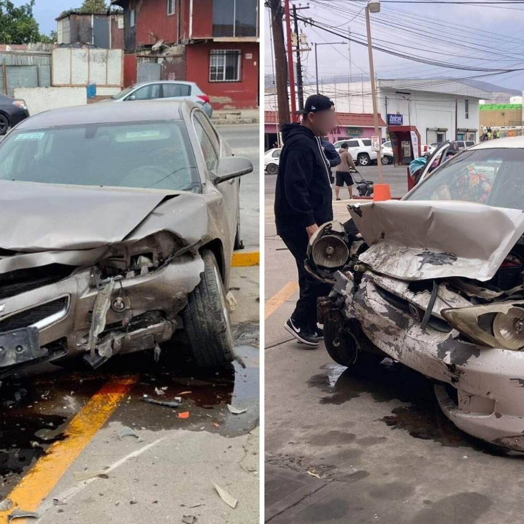Conductor Provoca Choque Múltiple al Perder el Control en Ensenada; Dos Fueron Hospitalizados