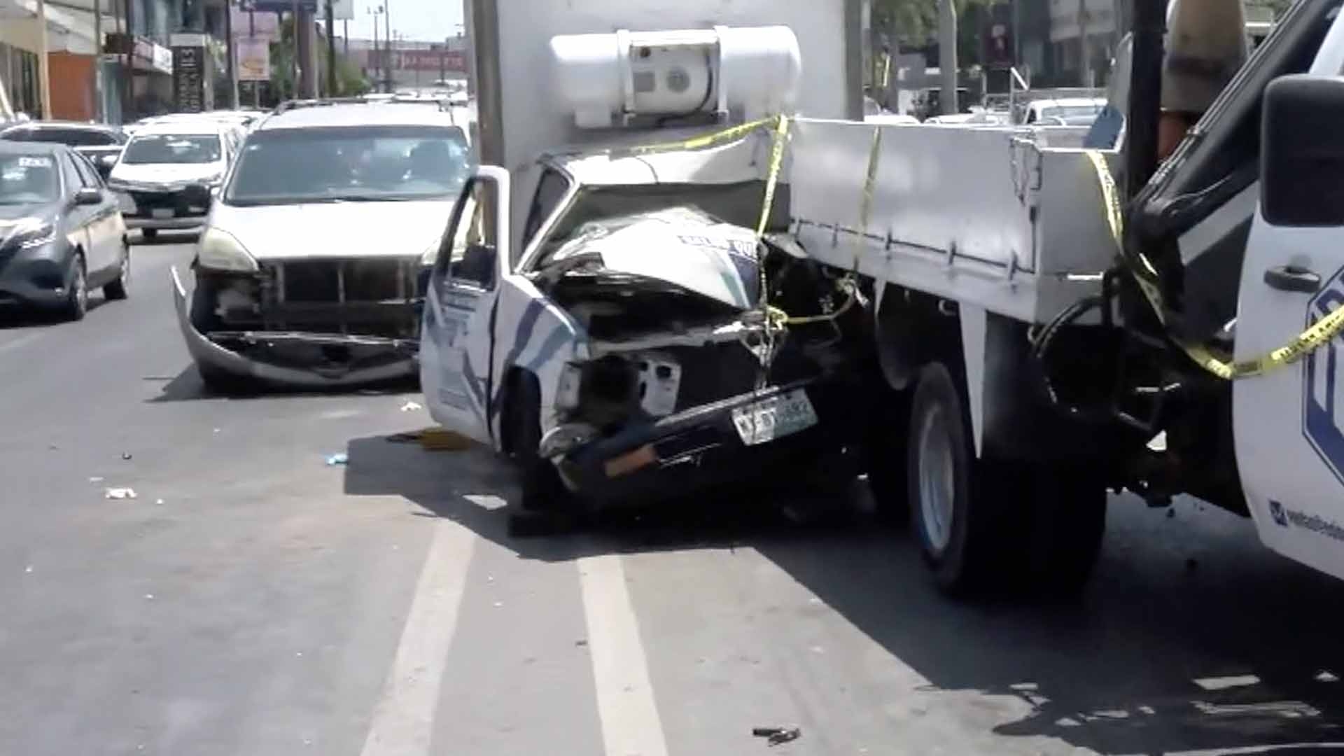 Choque Múltiple en Tampico Deja Conductor Prensado y Varios Lesionados