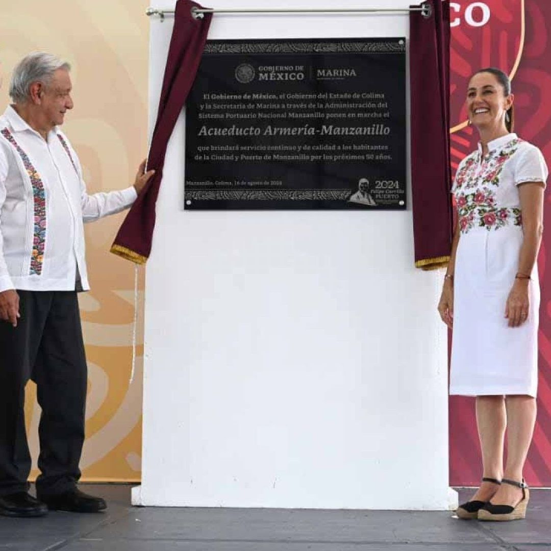 AMLO y Claudia Sheinbaum Inauguran Acueducto Armería-Manzanillo