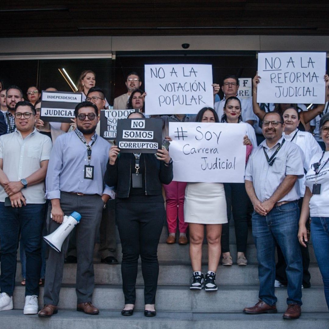 Trabajadores del Poder Judicial en Tijuana protestan contra reforma al Poder Judicial