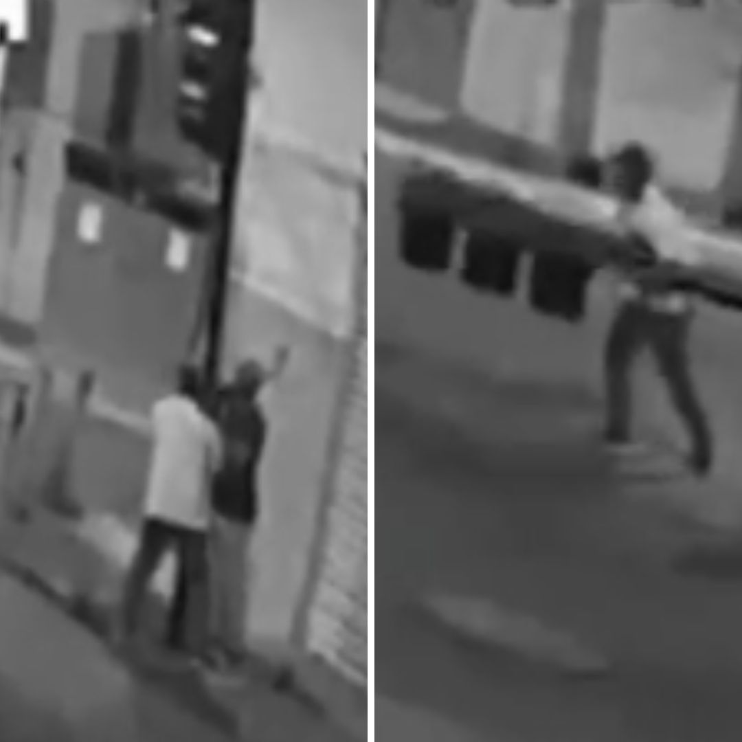 Sujetos Derriban Semáforo y se lo Roban en Puebla