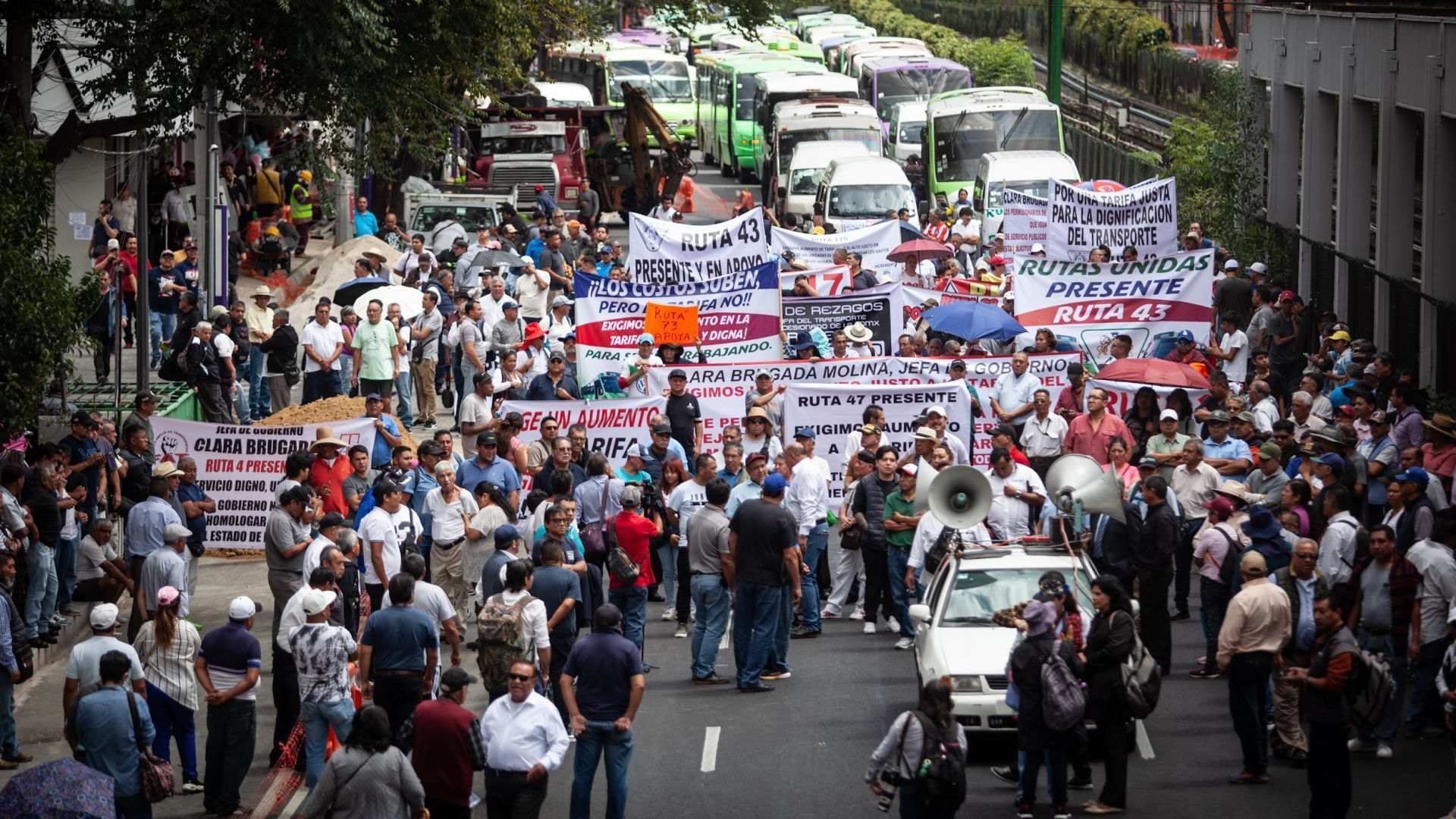 Marcha de transportistas en CDMX