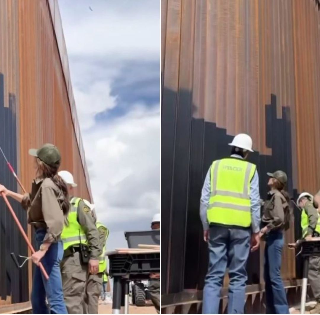 EUA Pinta Muro Fronterizo de Negro Contra Entrada de Migrantes; Esta Es la Razón que dio Noem
