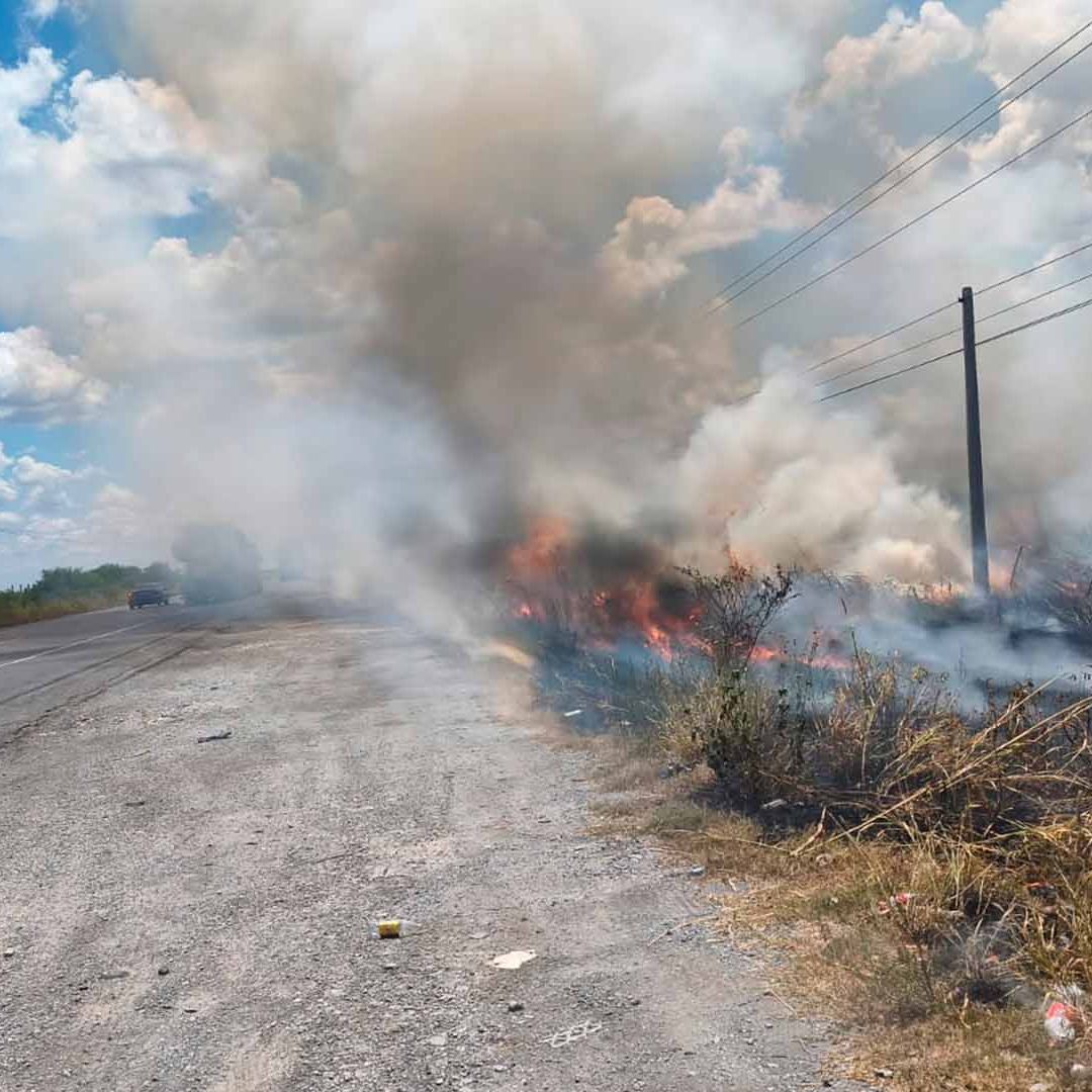 Activan Plan Tamaulipas por Incendio de Pastizal en Hidalgo