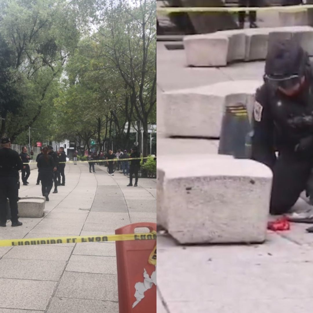 Abandonan objeto en Reforma que aparentaba ser un explosivo