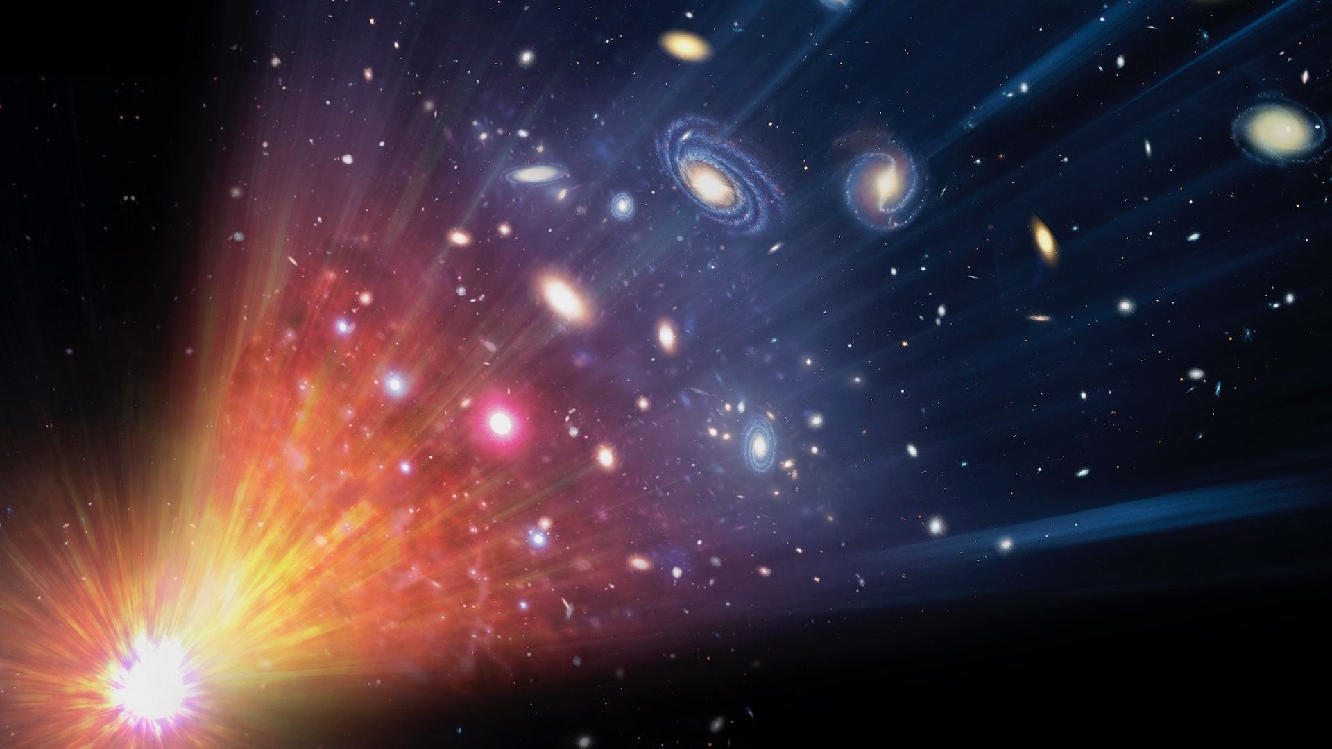 Ilustración del universo desde el Big Bang