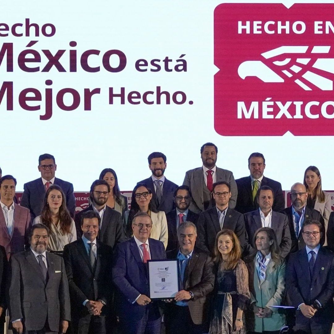 Marcelo Ebrard, secretario de Economía, fue uno de los oradores en el lanzamiento de la campaña "Hecho en México".