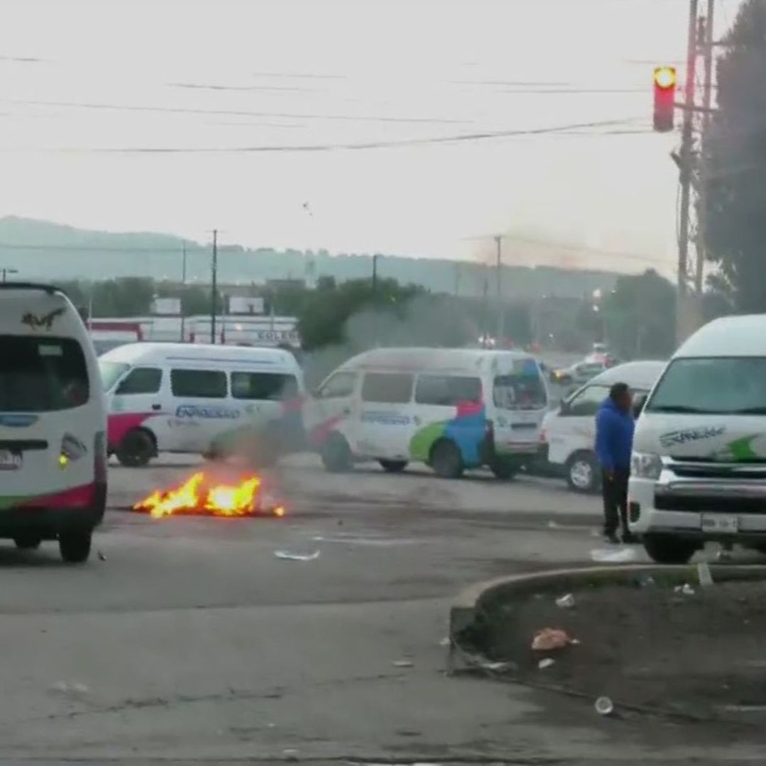 Transportistas mantienen bloqueo en la México-Pachuca por segundo día consecutivo