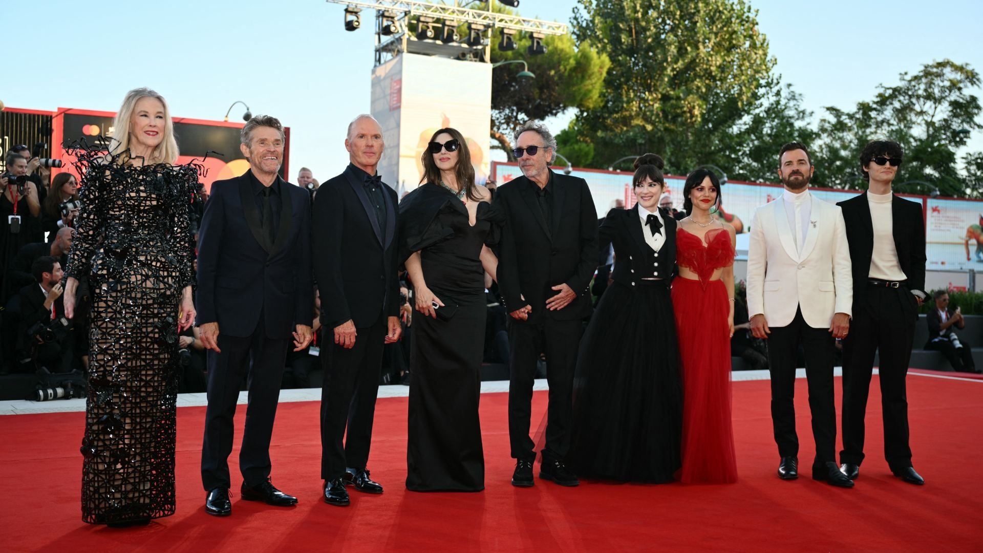 El elenco de 'Beetlejuice 2' estuvo presente en Venecia. Foto AFP