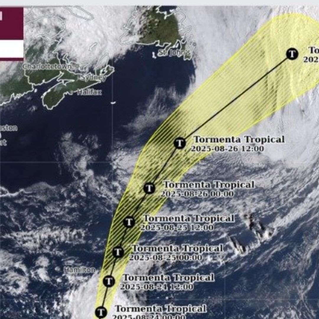 Las imágenes satelitales del GOES-19 muestran la estructura definida de la tormenta tropical.