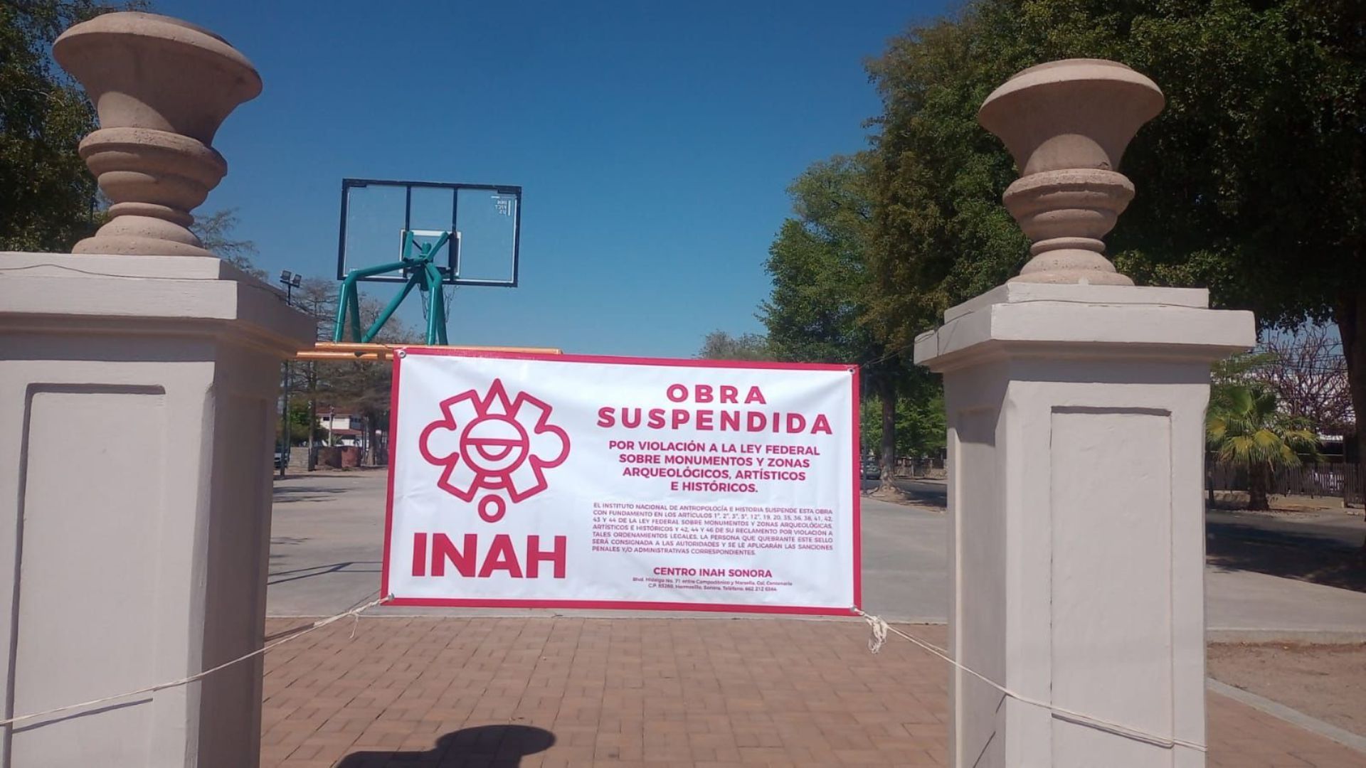 INAH Notifica Suspensión de Obra Realizada por Ayuntamiento de Hermosillo en Bulevar Hidalgo