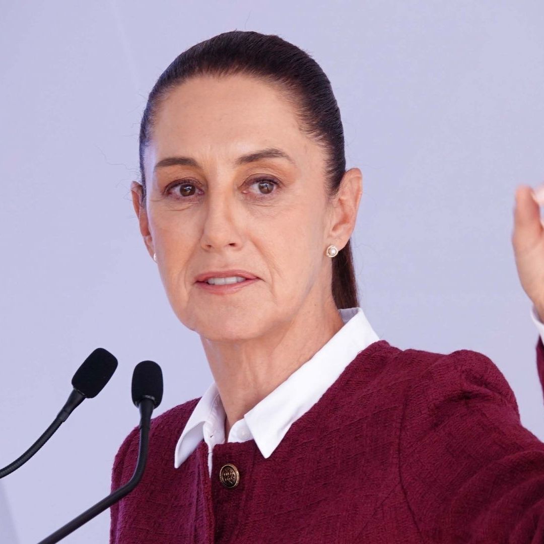 Claudia Sheinbaum durante conferencia de prensa en su casa de transición el 22 de agosto de 2024