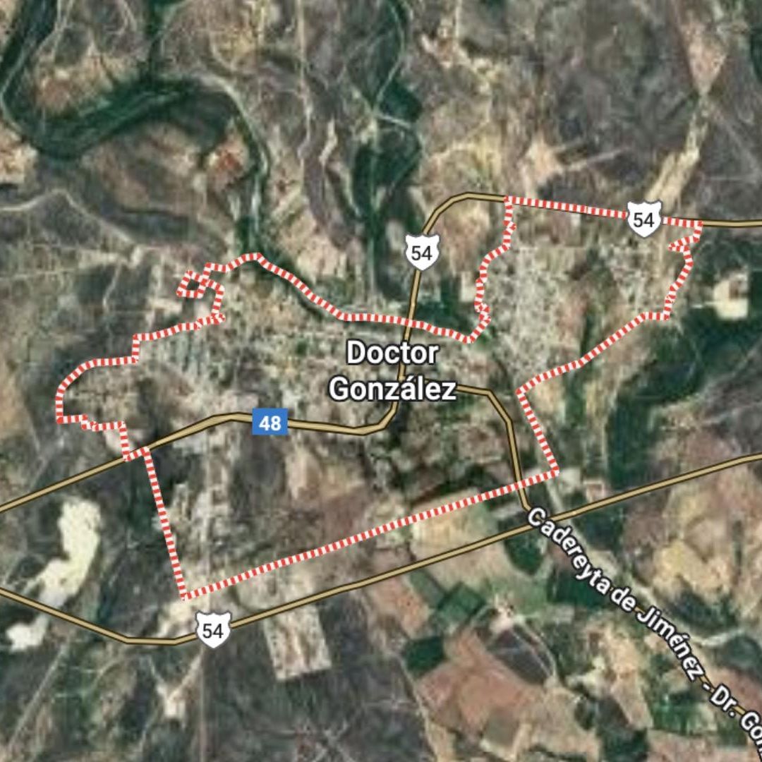Mapa del municipio de Doctor González, en Nuevo León
