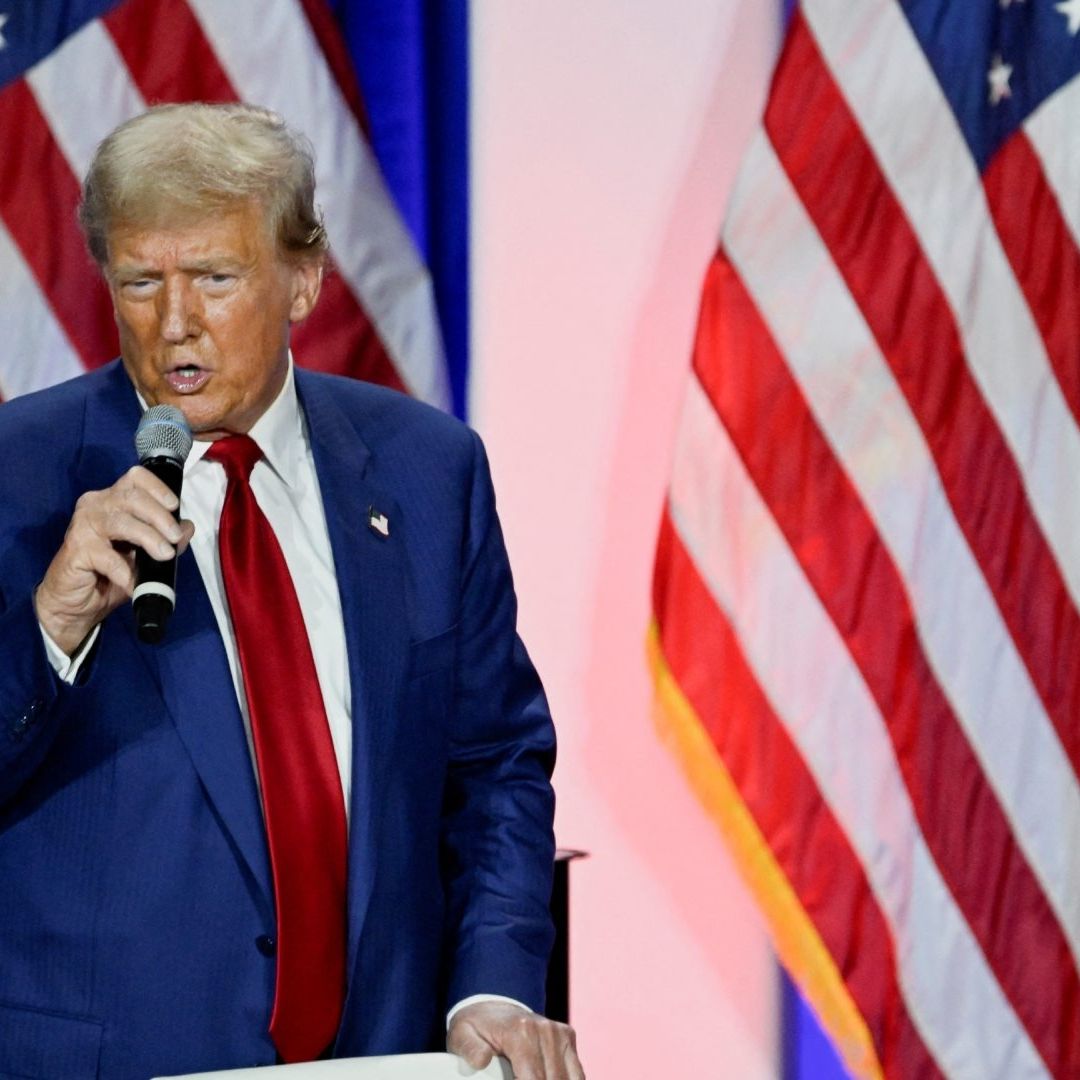Donald Trump durante un evento en Wisconsin, EU, el 29 de agosto de 2024