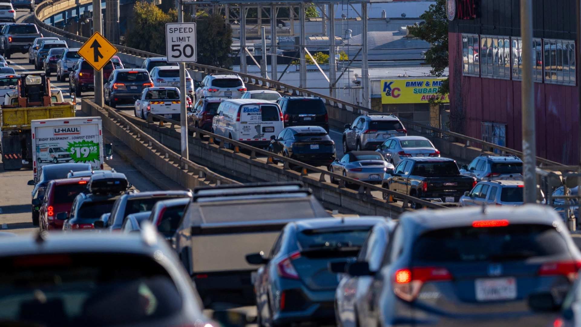 Autopista en el centro de San Francisco, California
