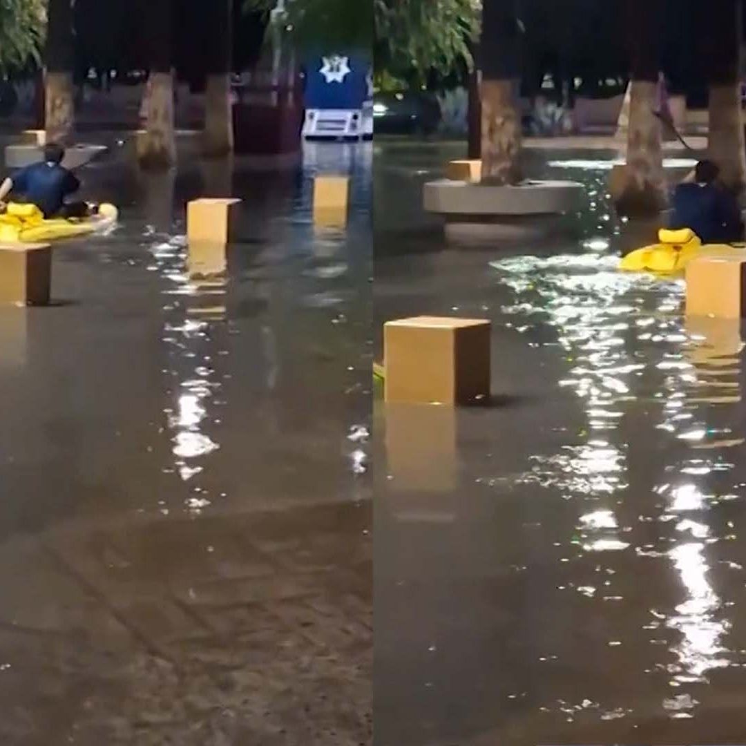 Video: Joven Usa Kayak para Cruzar Calles Inundadas en Torréon