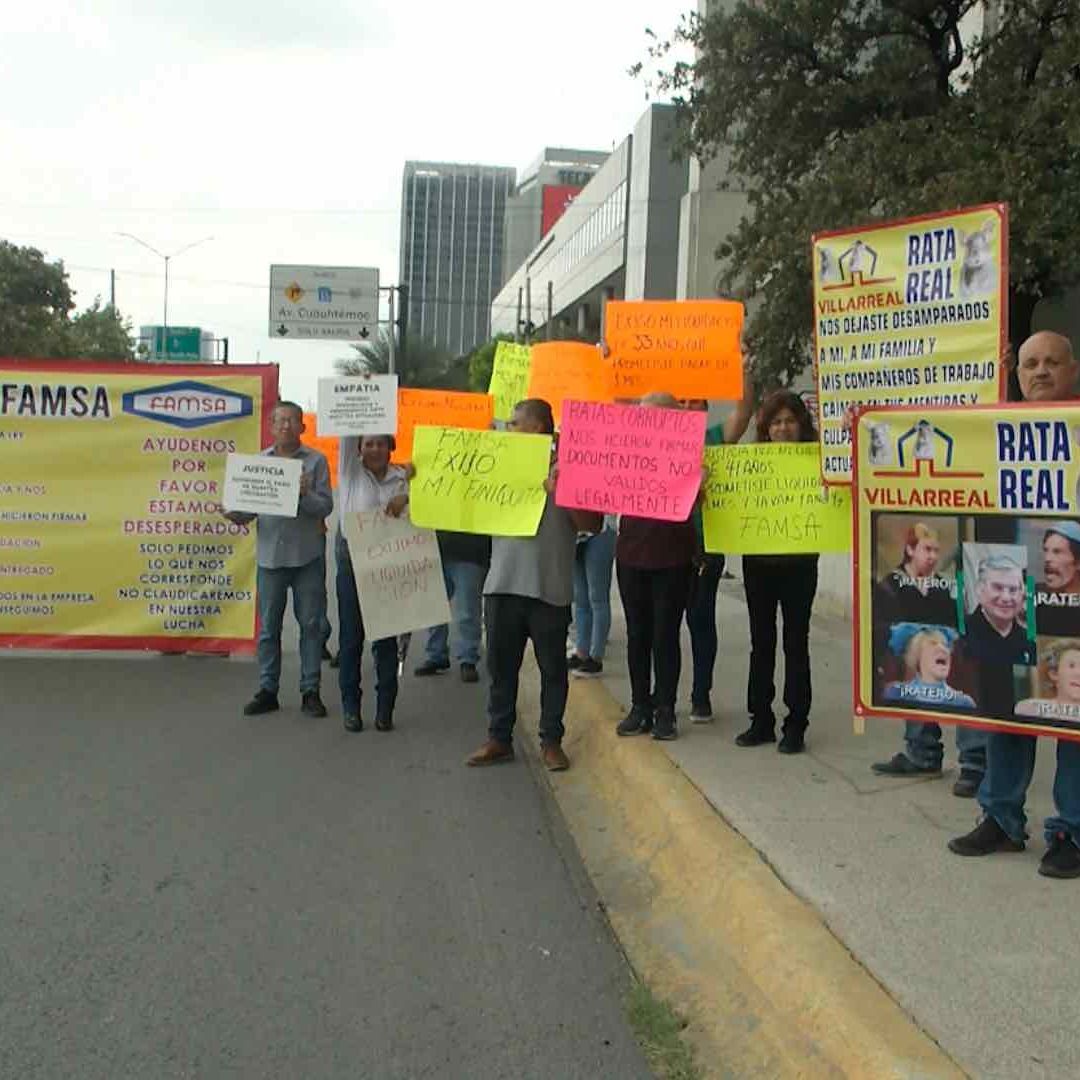 Bloquean Vialidad y Exigen Pago de Finiquitos en Monterrey