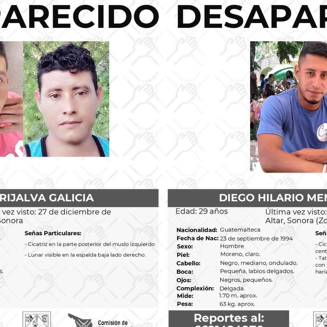 Dos Hombres de Nacionalidad Gualtemalteca se Encuentran Desaparecidos en Sonora