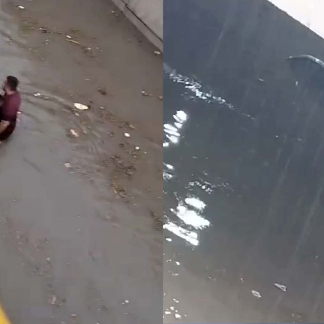 Conductor se Salvan de Morir Ahogados en Desnivel de Lerdo, Durango