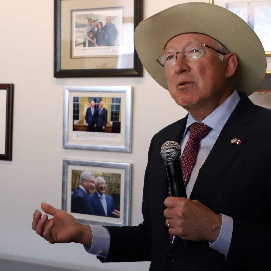 Ken Salazar, embajador de Estados Unidos en  México habló hoy de la reforma al Poder Judicial