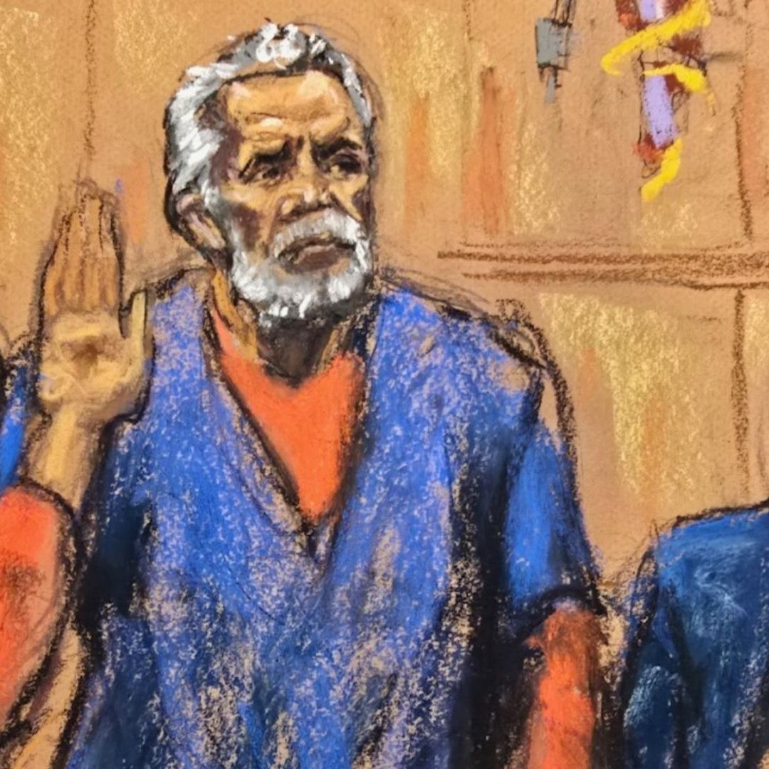 Dibujo de El Mayo Zambada en la Corte federal de Nueva York