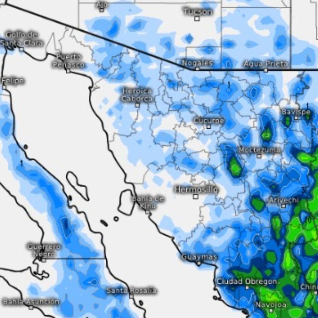 Pronóstico de Lluvias en Sonora Hoy 28 de Agosto
