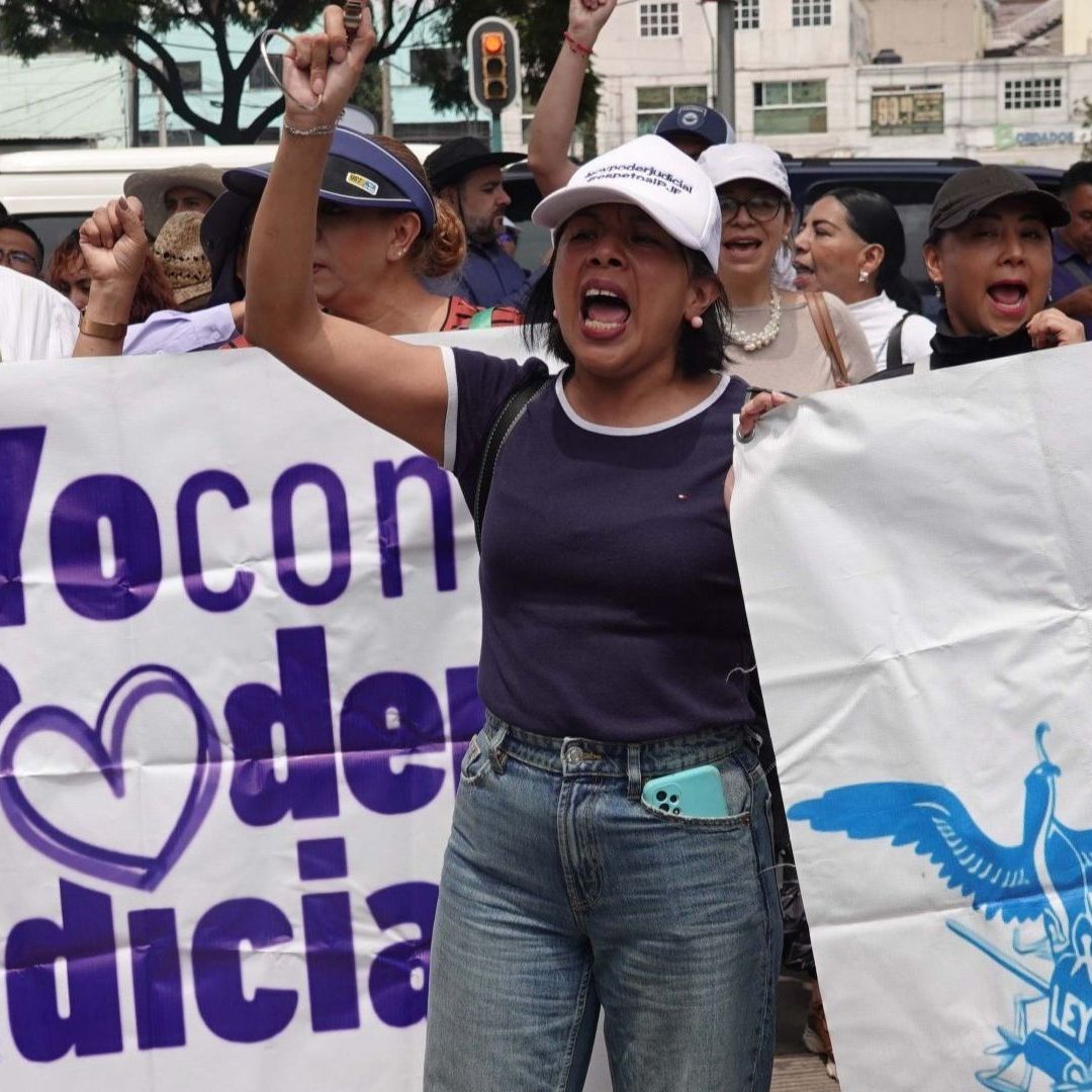 Protesta de estudiantes de Derecgo contra la Reforma Judicial