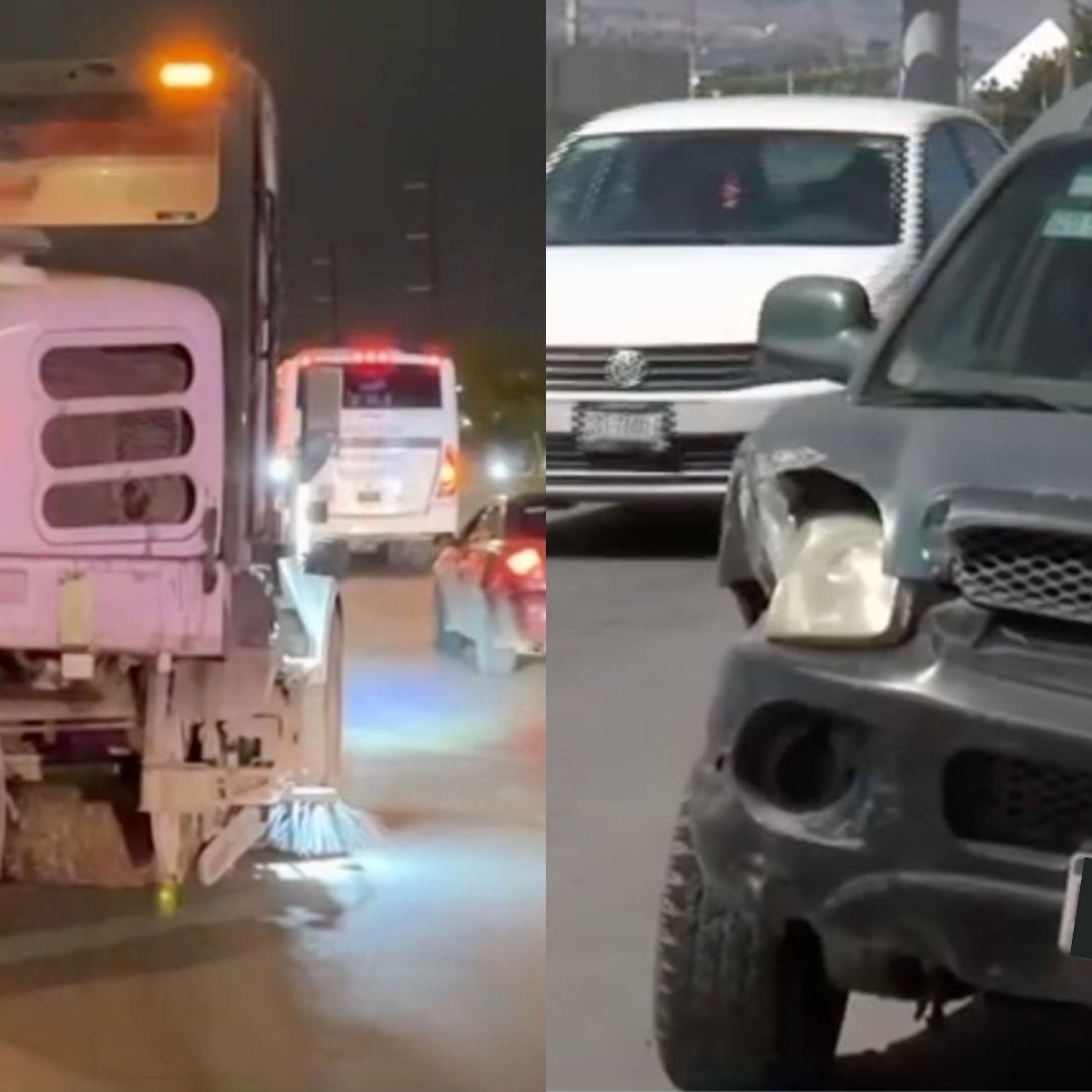 Conductor Pierde el Control y Choca Contra Máquina Barredora en Ciudad Juárez