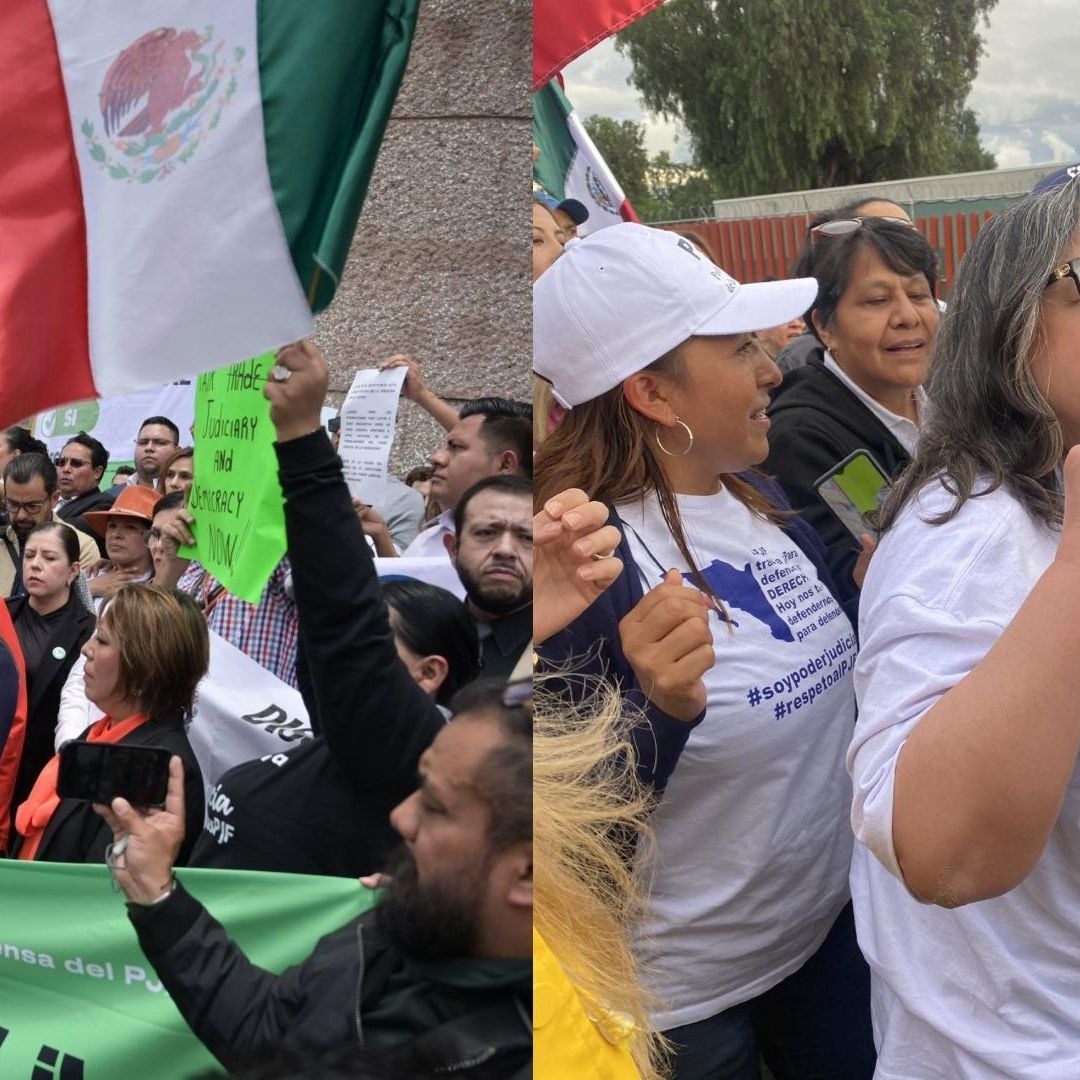La ministra Norma Piña visitó a los trabajadores que cercan la Cámara de Diputados