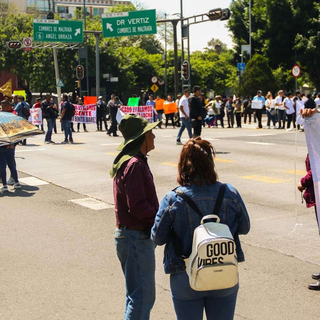 Bloqueo de comerciantes de mercados en alcaldía Benito Juárez el 30 de julio 2025. Foto: Cuartoscuro | Archivo