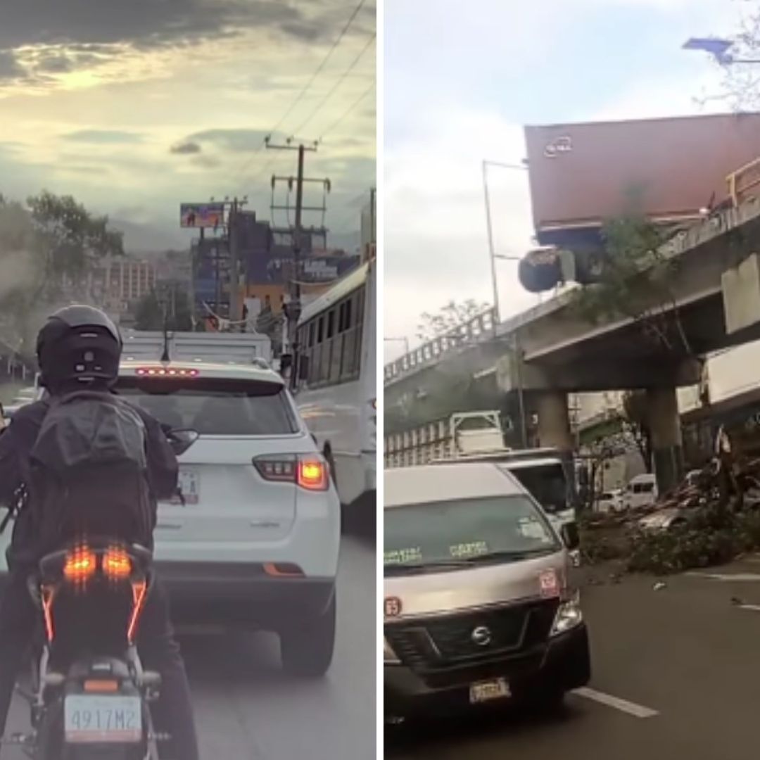 Tráiler de Doble Remolque Queda Colgando de Puente en Naucalpan, Edomex, ¿Qué Pasó?