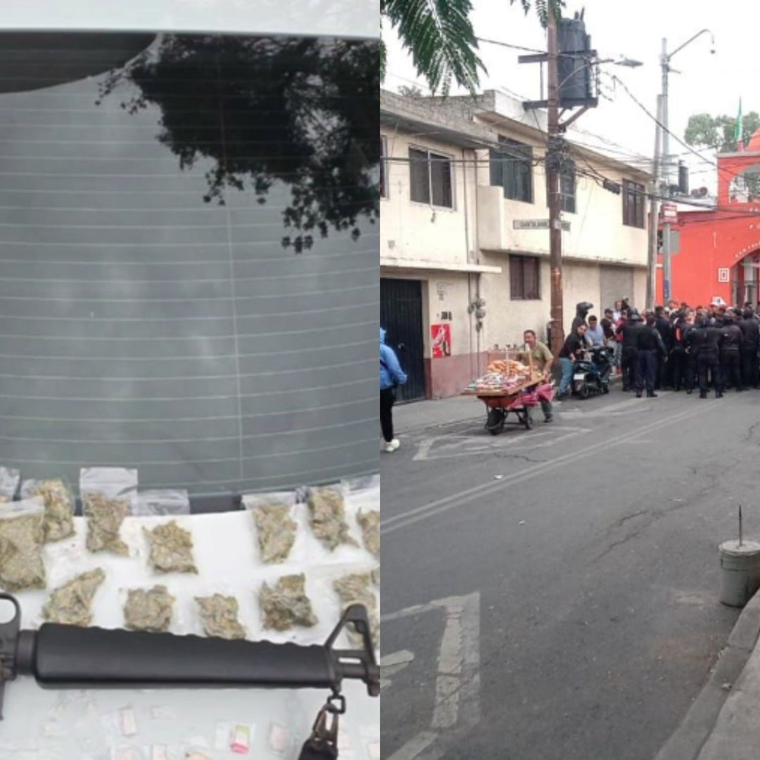 Personas detenidas por realizar detonaciones en el Panteón de San Francisco Culhuacán, Coyoacán, CDMX. Foto: X @Gposiadeoficial y N+