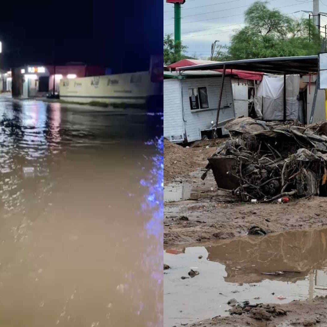 Inundaciones en Hermosillo Sonora; Vehículos Fueron Arrastrados