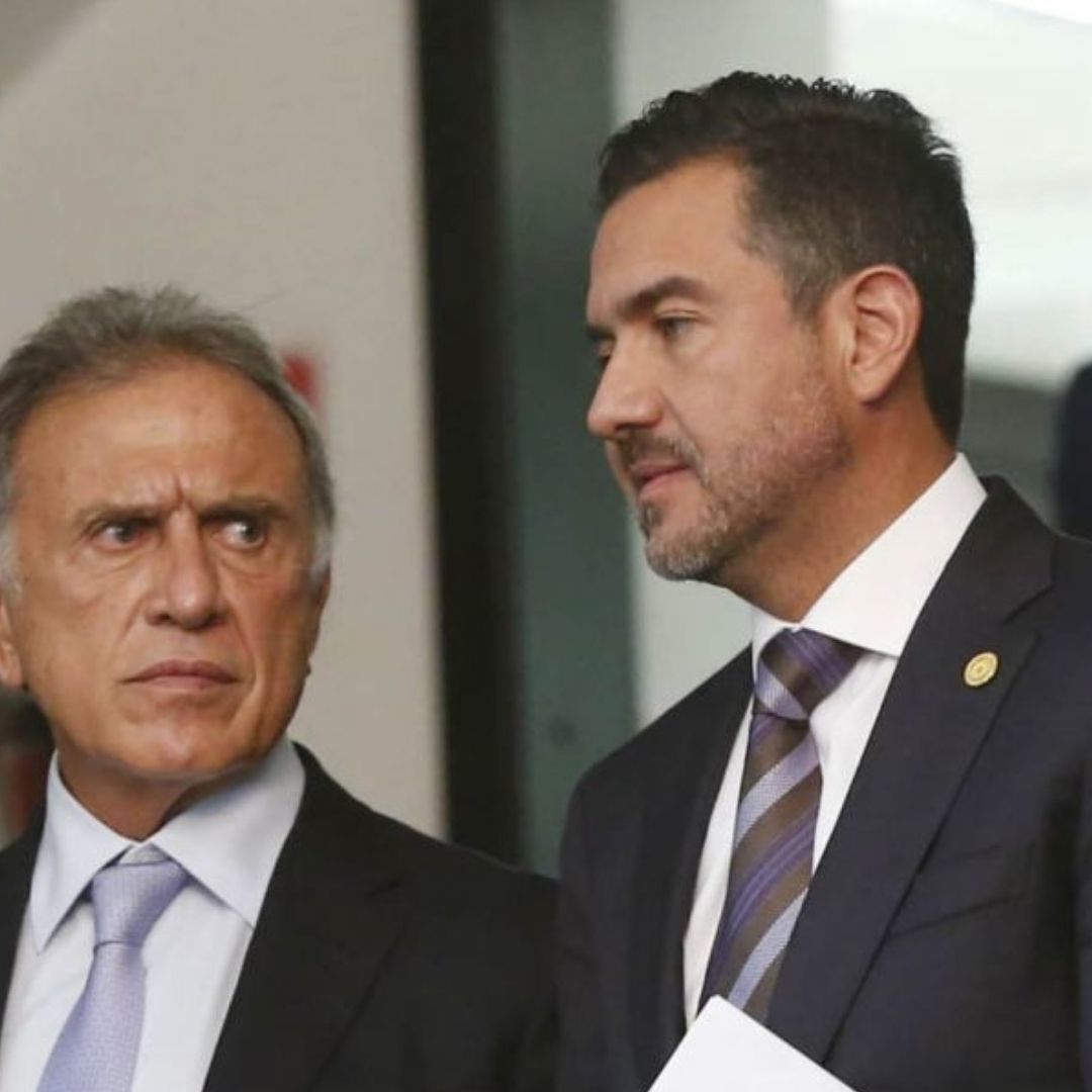 Miguel Ángel Yunes Márquez y su padre, Miguel Ángel Yunes Linares, en la sesión del Senado sobre la Reforma Judicial. Foto: Cuartoscuro