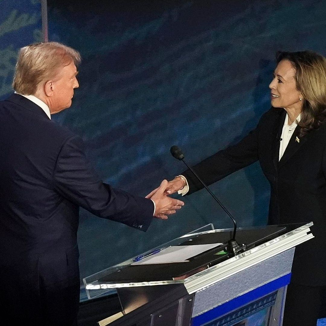 Donald Trump y Kamala Harris durante debate