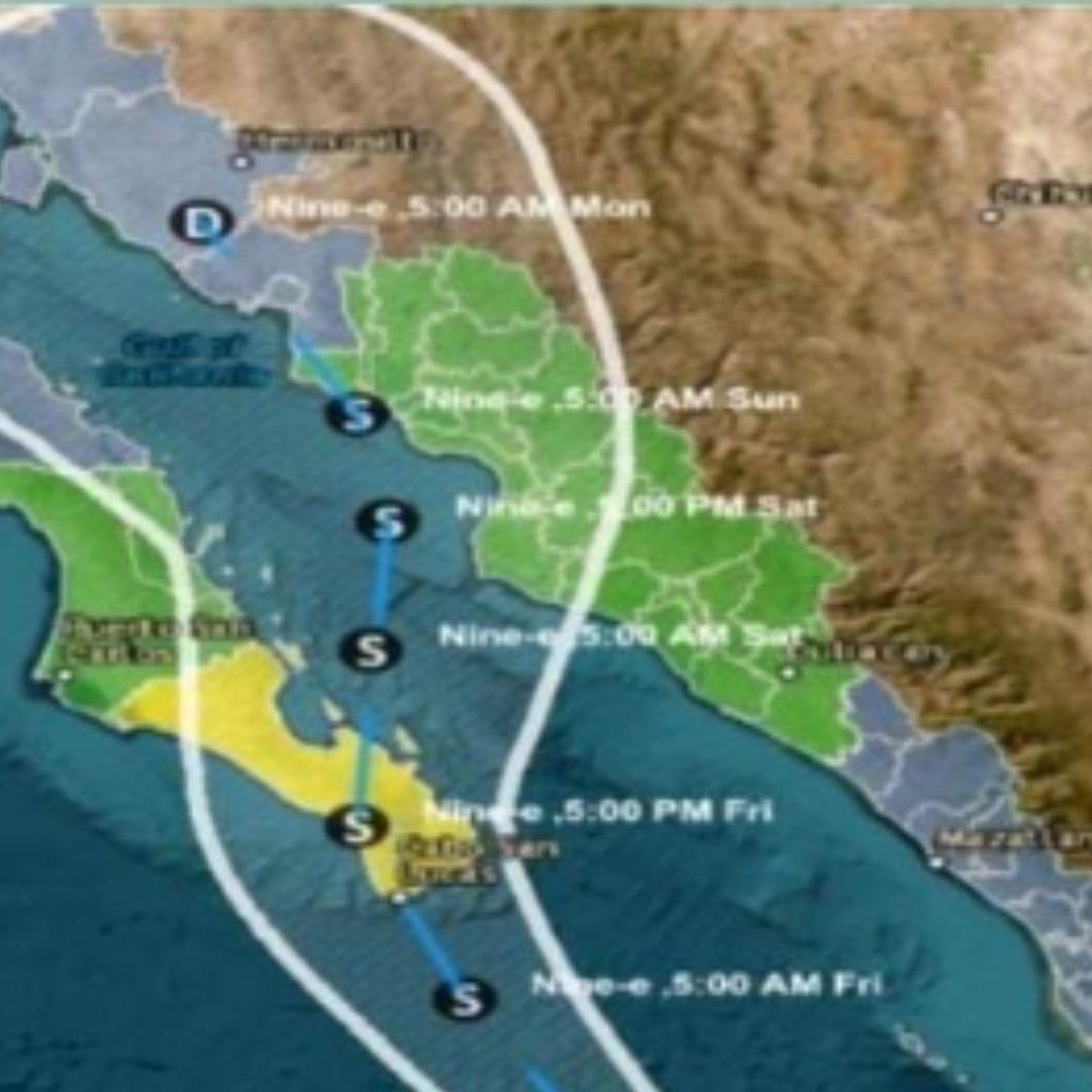 Emiten Alertas por Depresión Tropical Nueve-E en Sonora